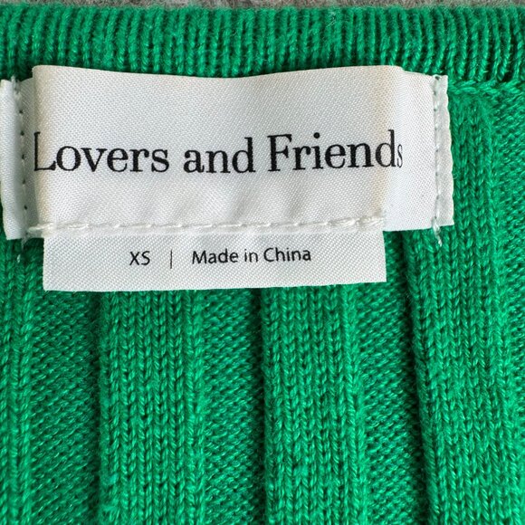 Lovers And Friends Mary Sweater Rhinestone Chain Green Size XS - Picture 8 of 10